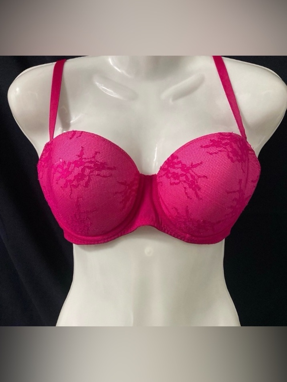 La Senza Pink Lace Mesh Push-Up Bra 34D